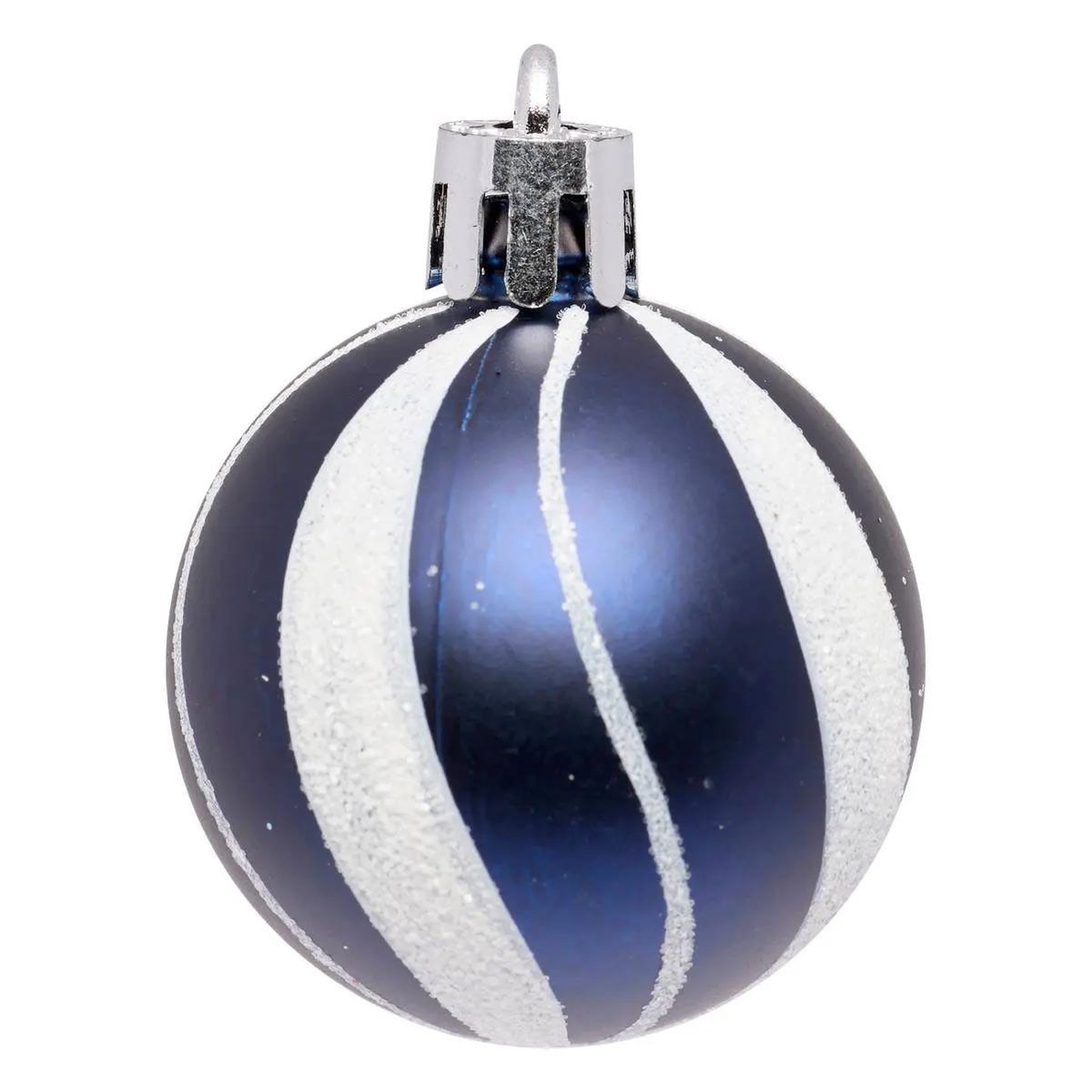 Voir la diapositive 4 : ATMOSPHERA Lot de 12 boules de noël  quiet times  4cm bleu & argent