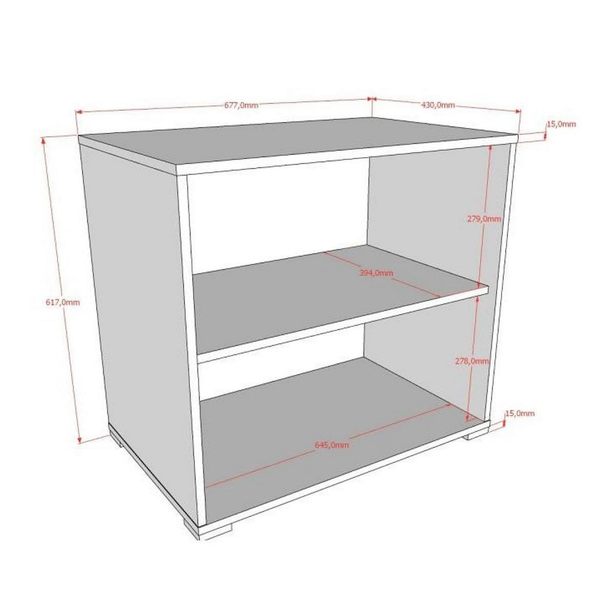Vipack Bibliotheque ouverte Sam chene