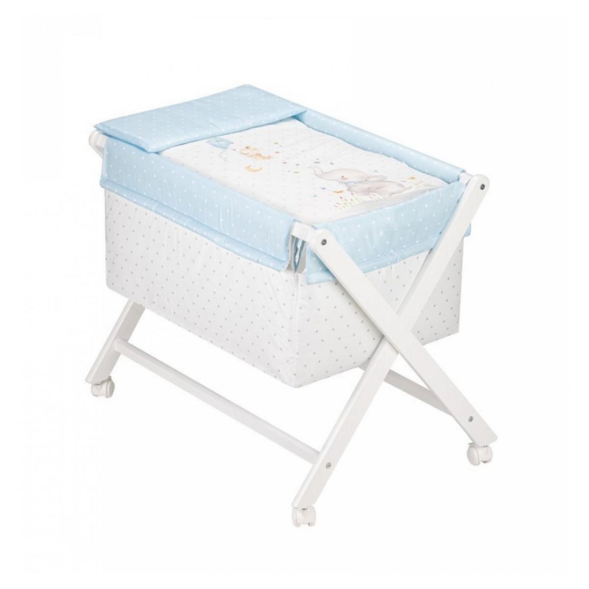 INTERBABY Berceau en Croix- Eléphant- Bleu