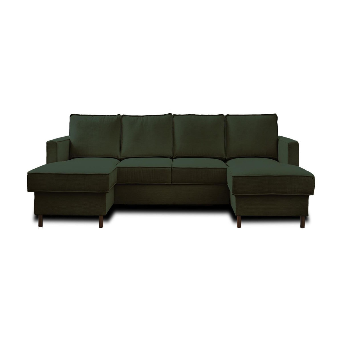 LISA DESIGN Jake - canapé panoramique en u - 7 places - convertible avec coffre - en velours côtelé