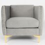 Voir la diapositive 2 : Paris Prix Fauteuil Design en Velours  Suez  83cm Argent