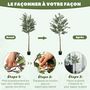 Voir la diapositive 6 : HOMCOM Olivier artificiel H.180 cm - grand réalisme - 900 feuilles en soie, 40 olives - mousse effet lichen pot inclus