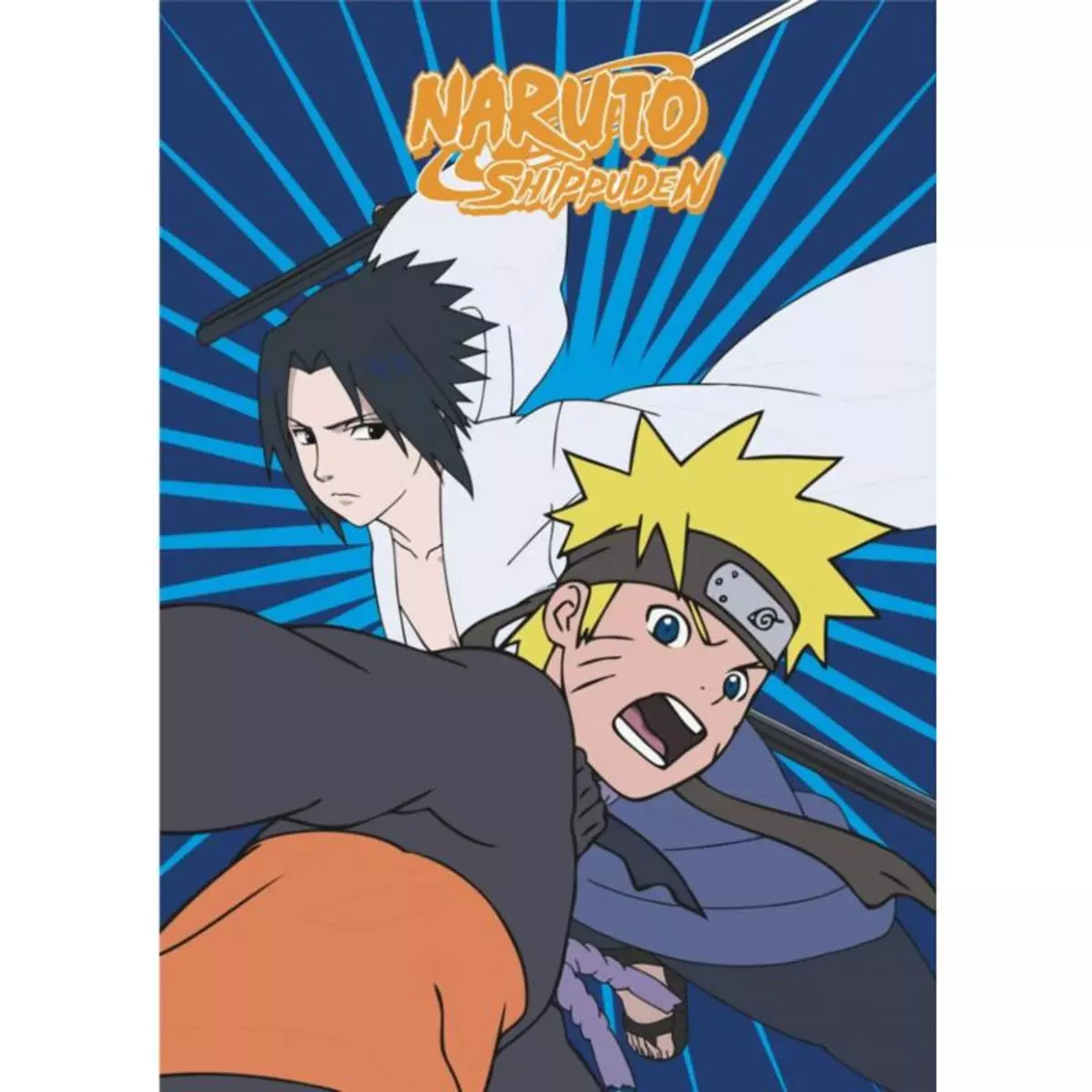 NARUTO Naruto Shippuden - Plaid Polaire Enfant Manga Sasuke - Couverture 100x140 cm