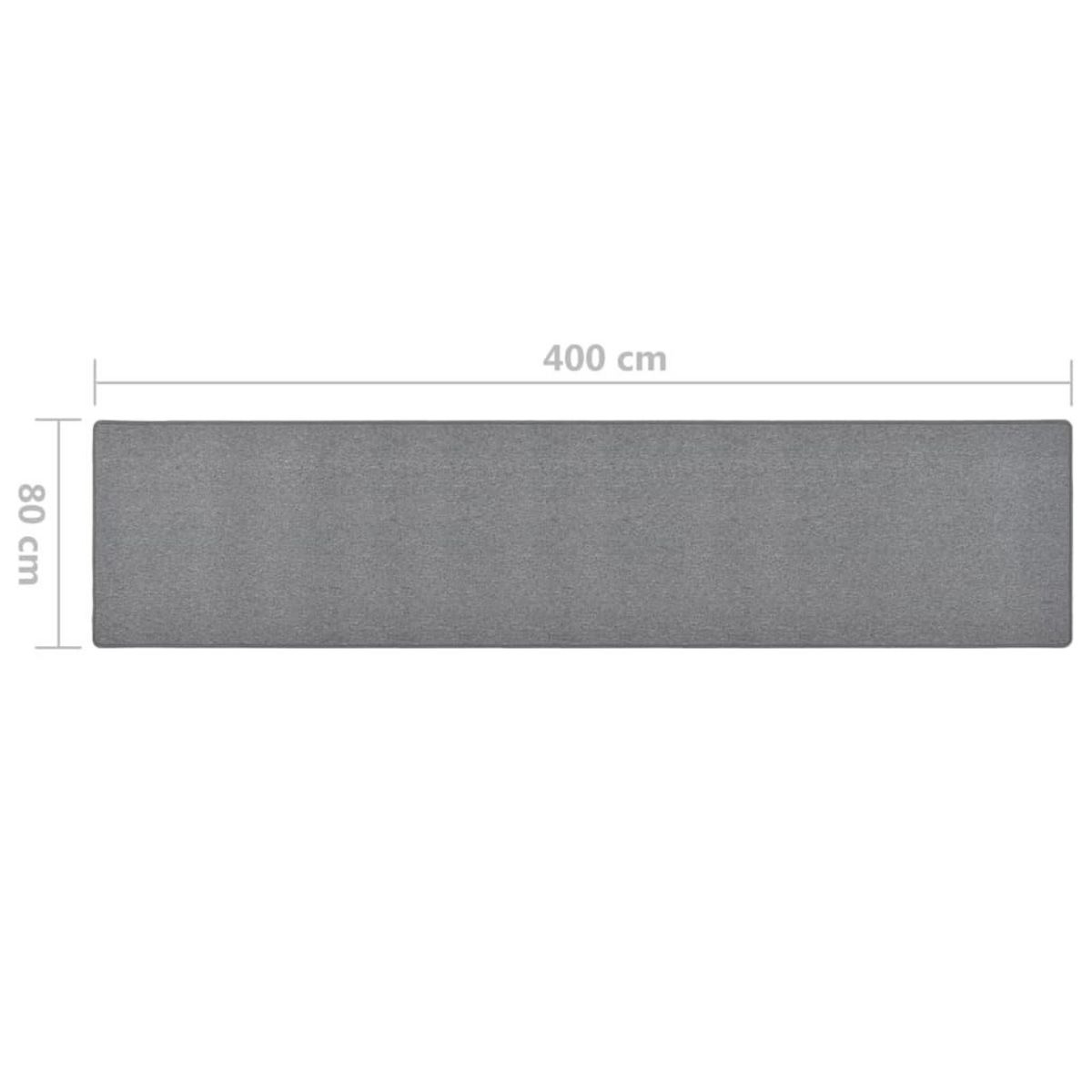VIDAXL Tapis de couloir Gris fonce 80x400 cm