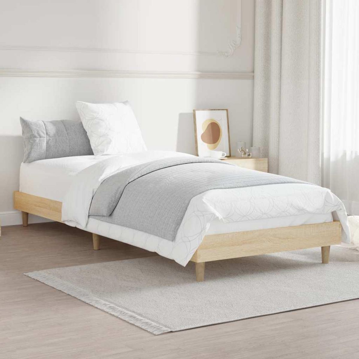 VIDAXL Cadre de lit sans matelas chene sonoma 75x190 cm
