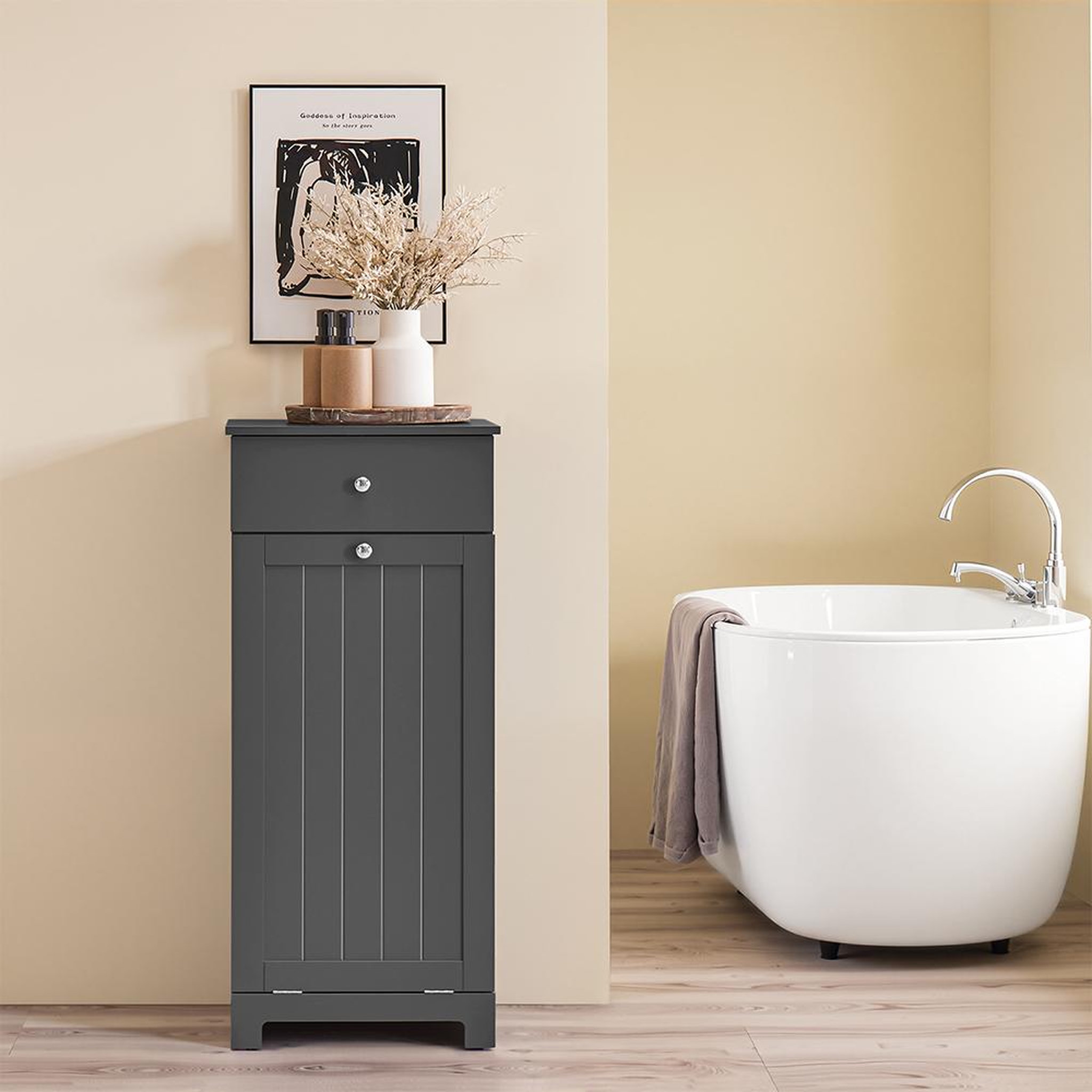 Voir la diapositive 6 : SOBUY SoBuy - Meuble de salle de bain bas avec un tiroir - Moderne - BZR21-II