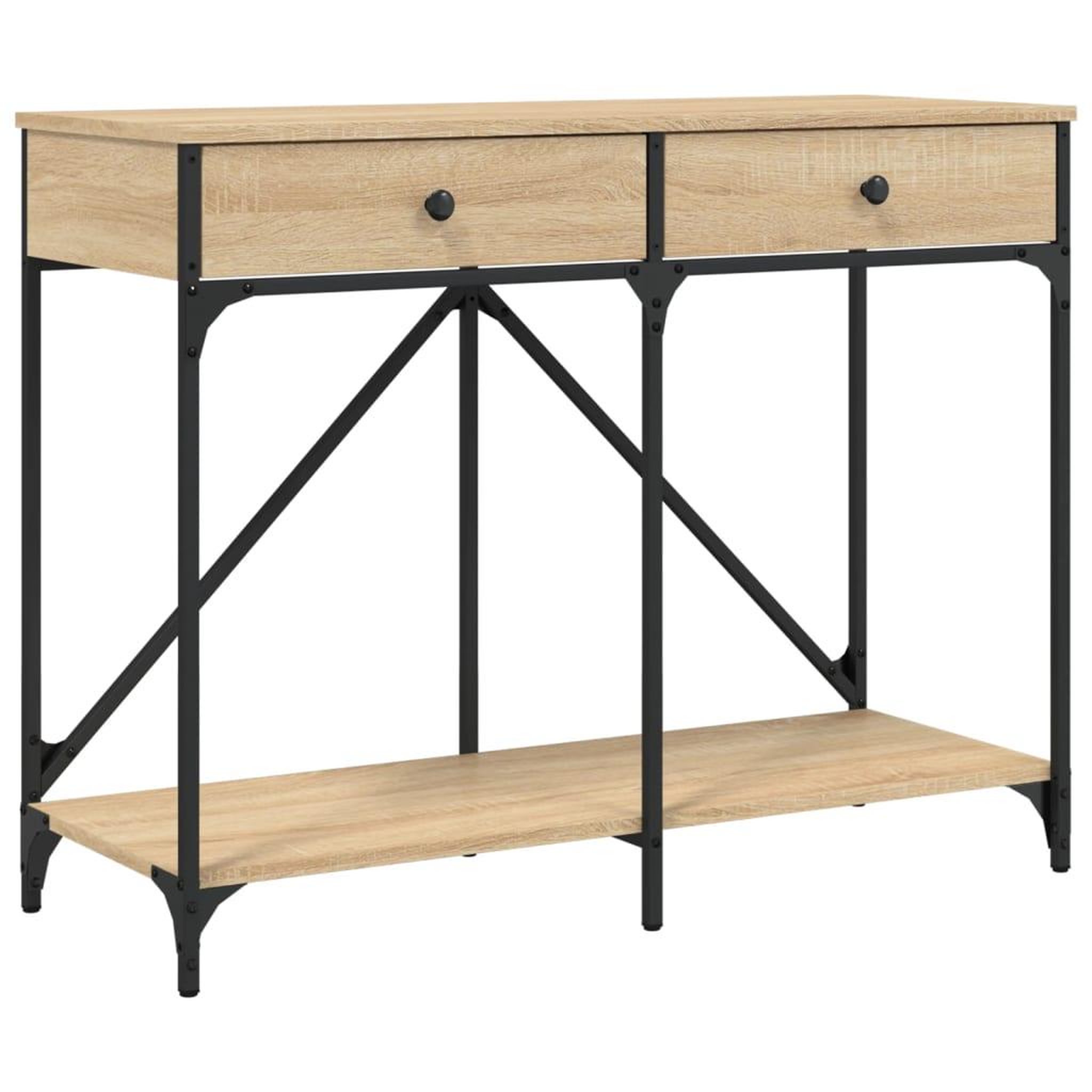 Voir la diapositive 2 : VIDAXL Table console chene sonoma 100x39x78,5 cm bois d'ingenierie