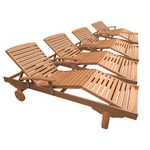 Habitat et Jardin Bain de soleil pliant en bois exotique  Singapour  - Maple - Marron clair - Lot de 4