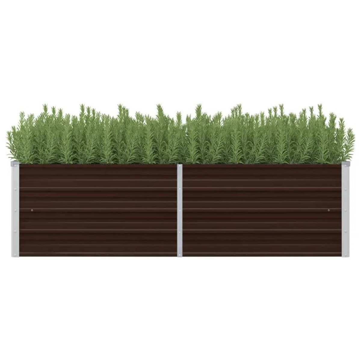 VIDAXL Lit sureleve de jardin Marron 160x40x45 cm Acier galvanise