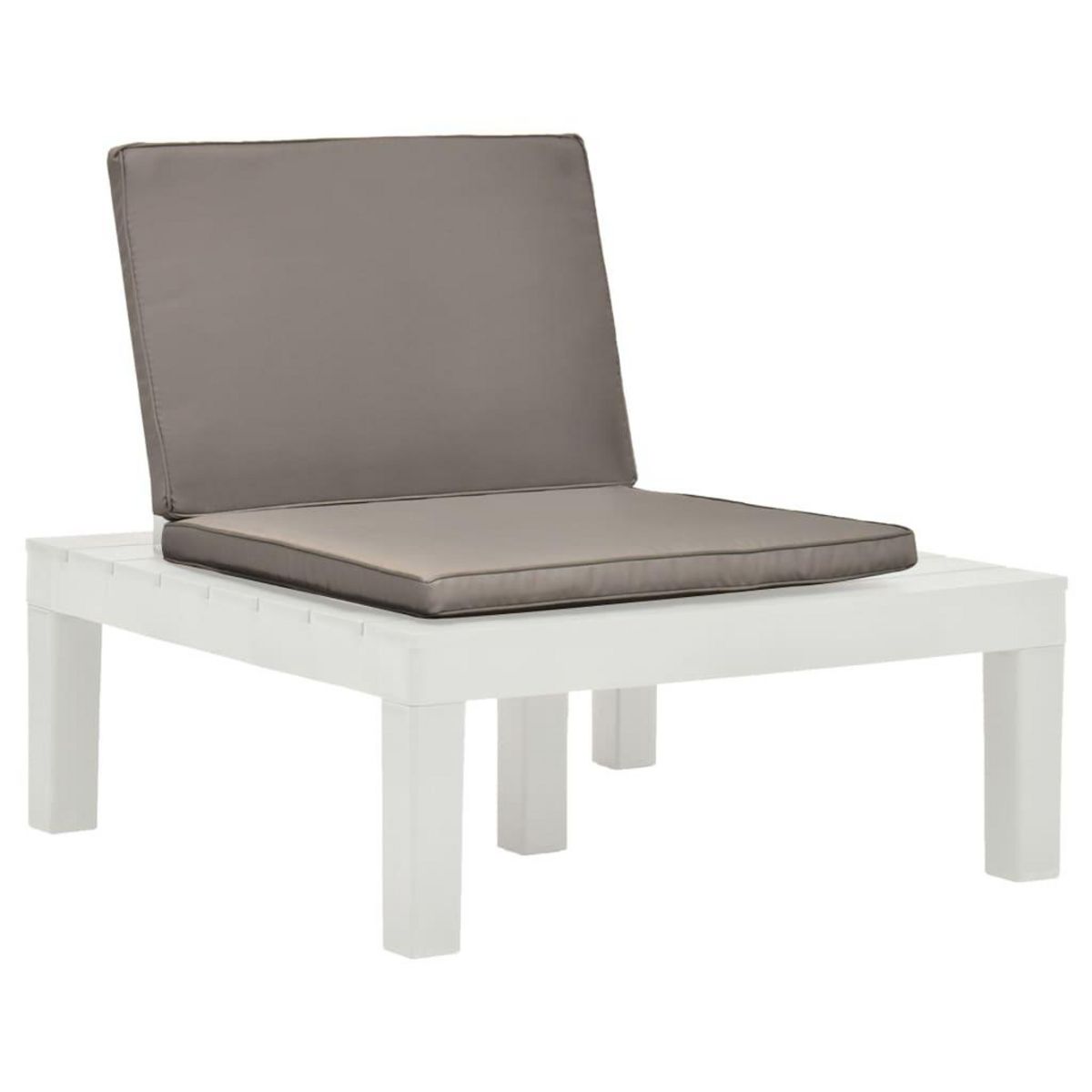 VIDAXL Chaises de salon de jardin et coussins lot de 4 Plastique Blanc