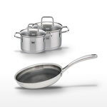 ELO Lot Poêle 24cm & 2 Faitouts 16/14cm Elo Relief Evolution