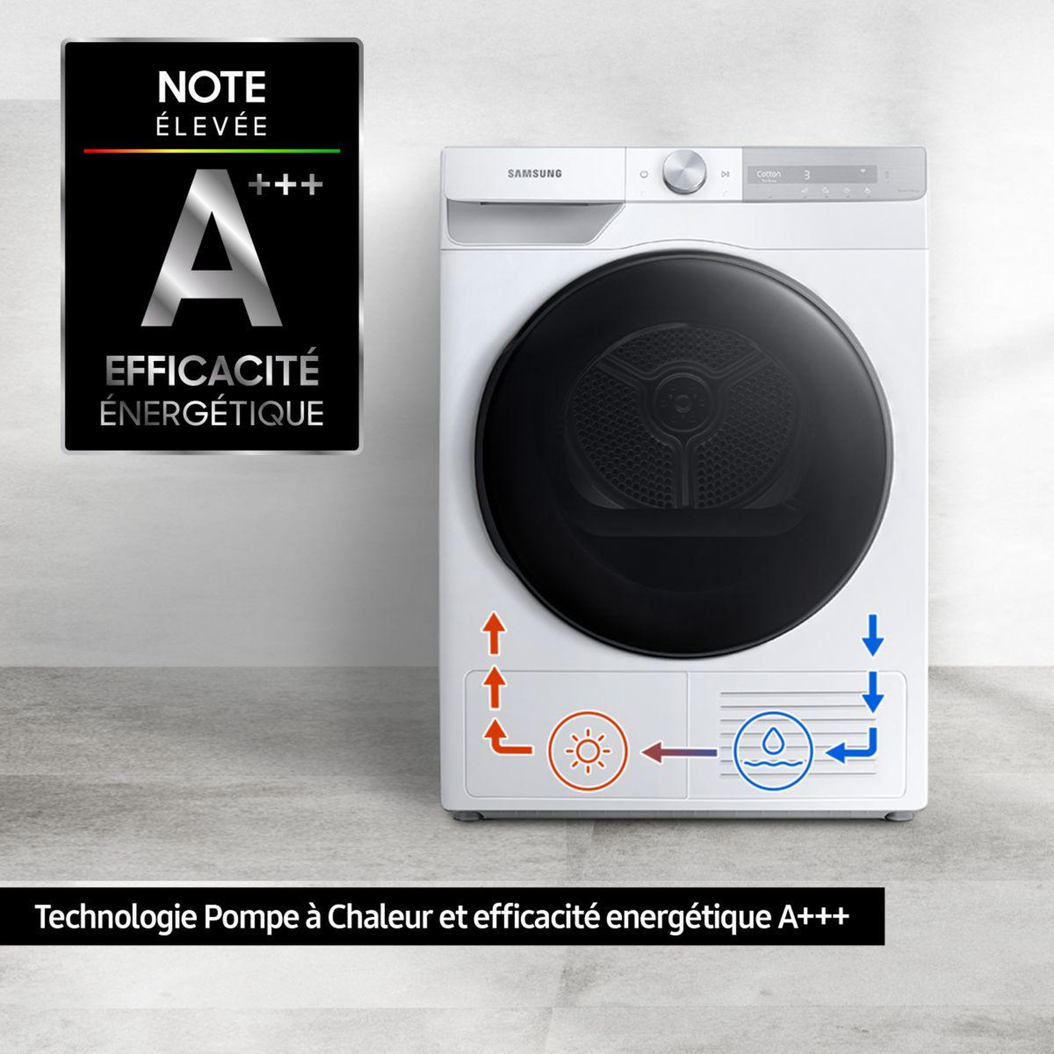 Voir la diapositive 4 : Samsung Sèche linge pompe à chaleur DV90T7240BH