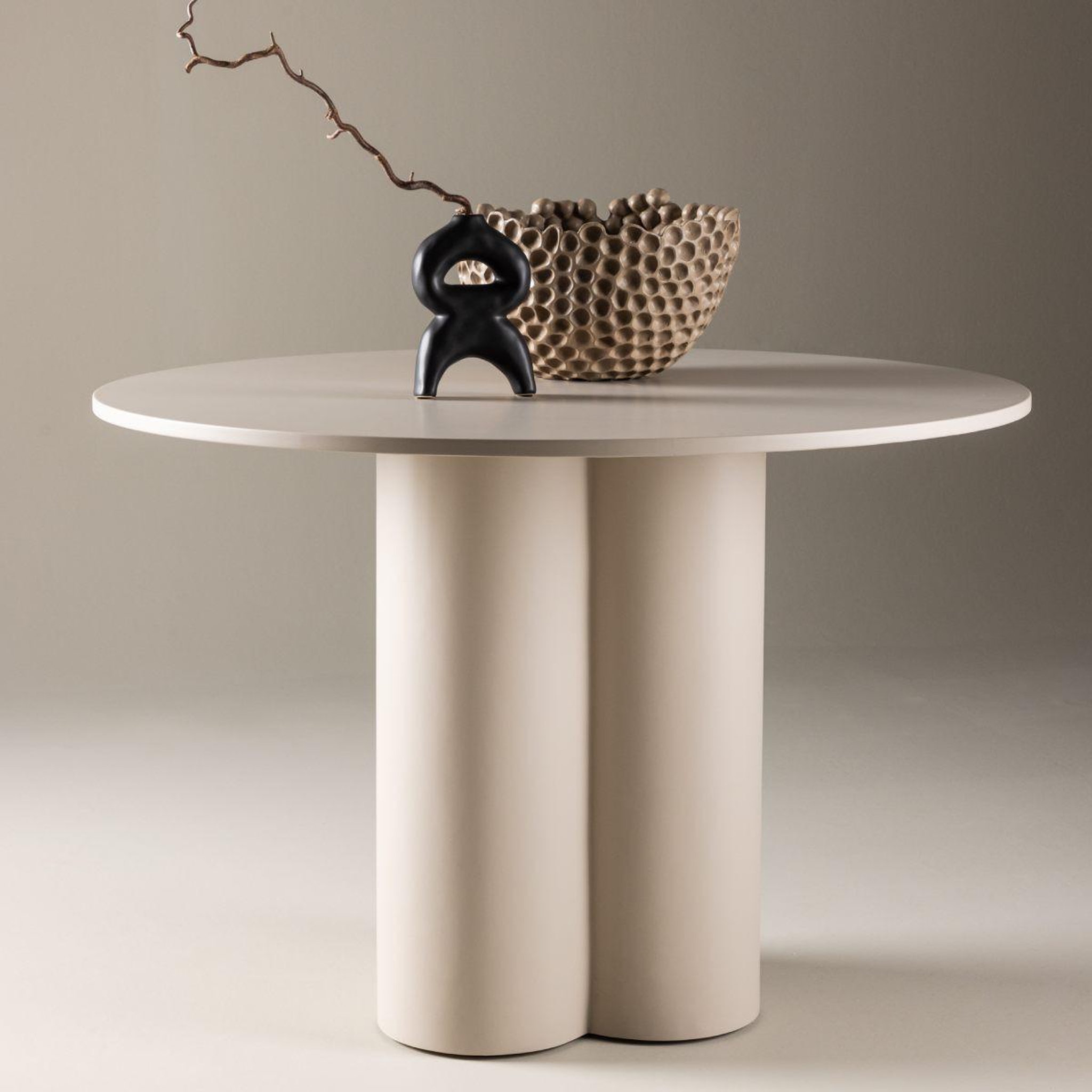 Voir la diapositive 5 : Paris Prix Table à manger ronde  olivia  110cm beige