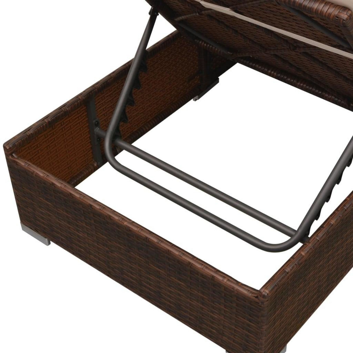 VIDAXL Salon de jardin 3 pcs avec coussins Resine tressee Marron