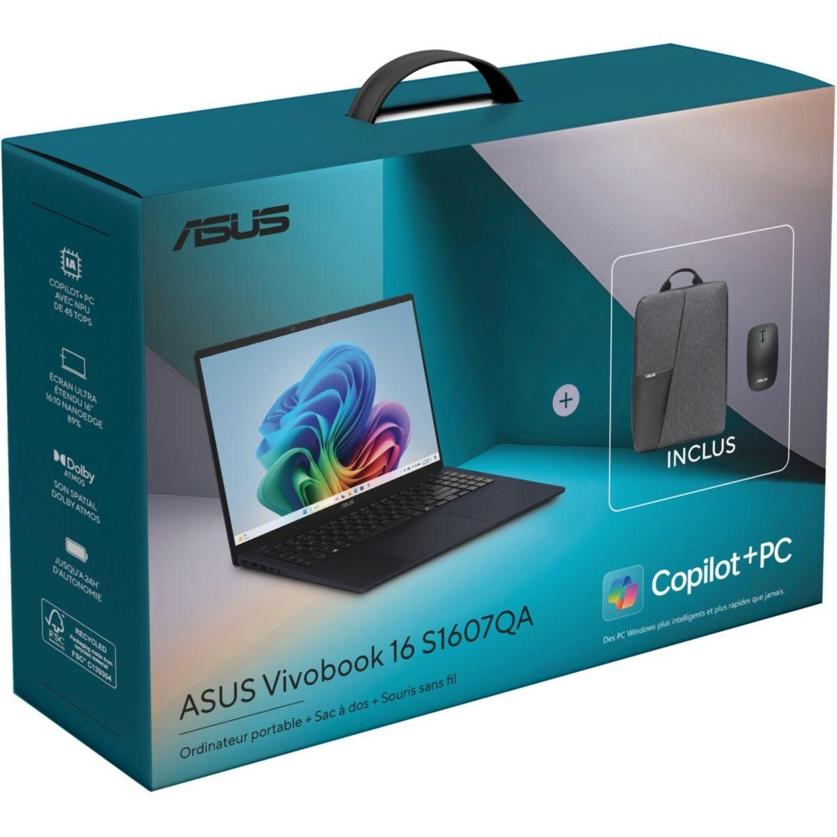 ASUS Ordinateur portable Pack Vivobook S1607QAMB107W Copilot+PC