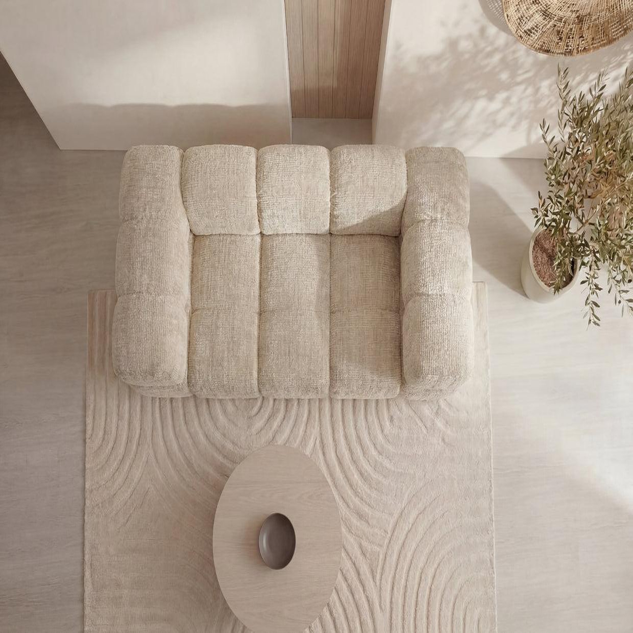 Voir la diapositive 6 : CASANOVA PARIS Gustave - canapé droit tissu chenille 2 places
