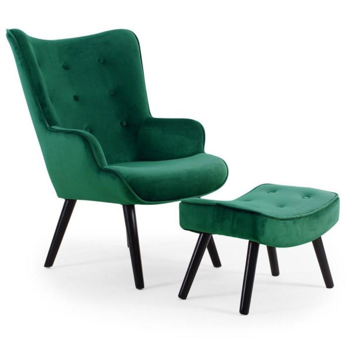 Paris Prix Fauteuil & Pouf Scandinave  Nomi  100cm Vert