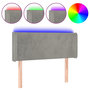 Voir la diapositive 2 : VIDAXL Tete de lit a LED Gris clair 103x16x78/88 cm Velours