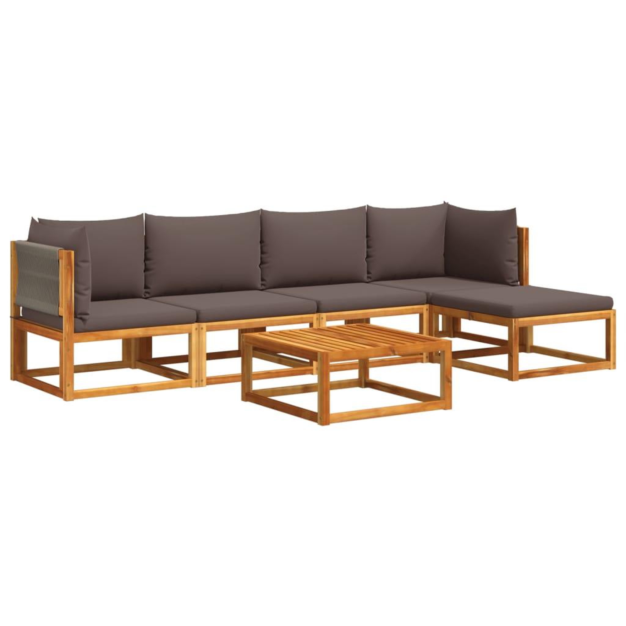 Voir la diapositive 2 : VIDAXL Salon de jardin avec coussins 6 pcs bois d'acacia solide