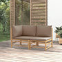 Voir la diapositive 1 : VIDAXL Salon de jardin 2 pcs avec coussins taupe bambou