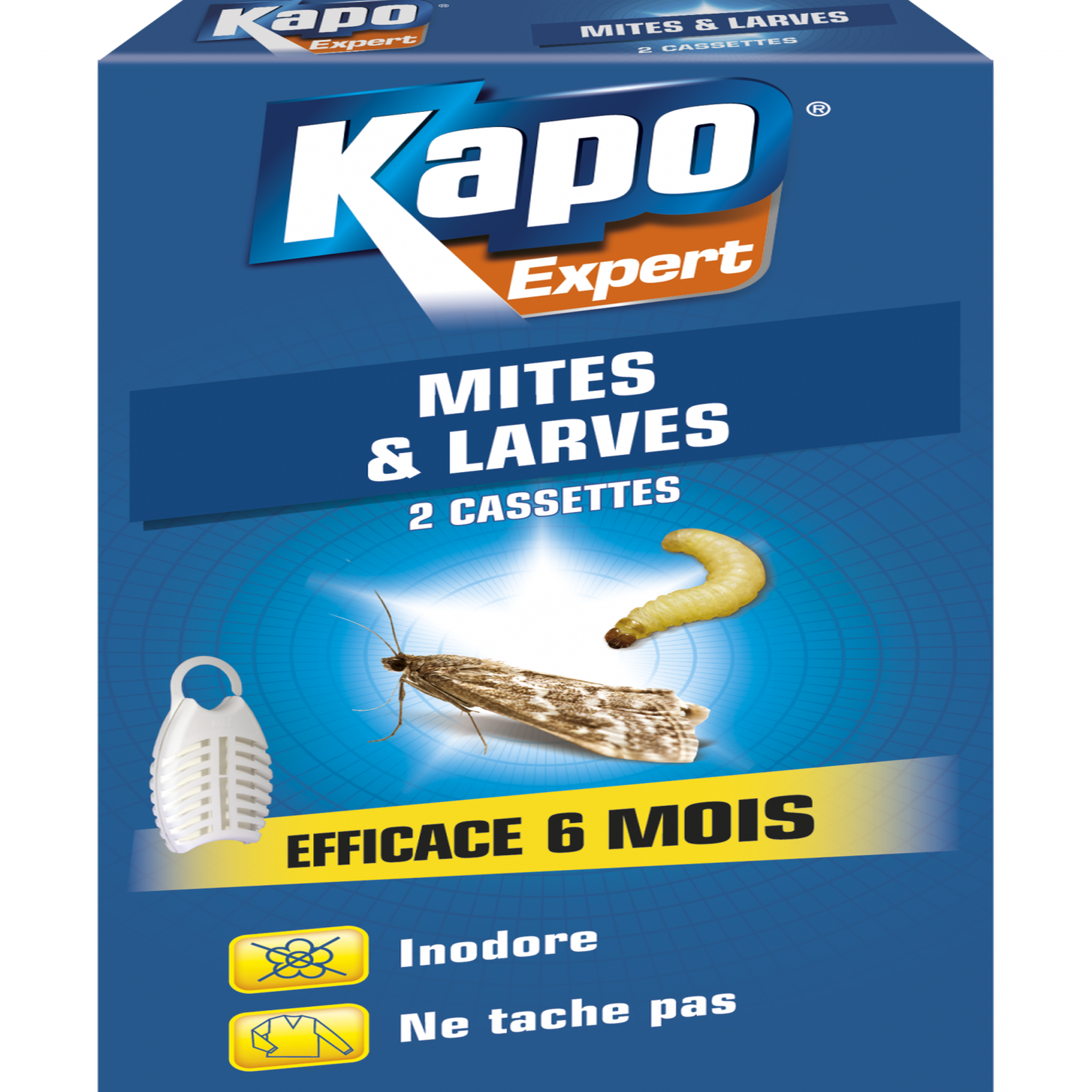 Kapo Insecticide diffuseur tablette mites et larves de vêtements KAPO, 16 gr