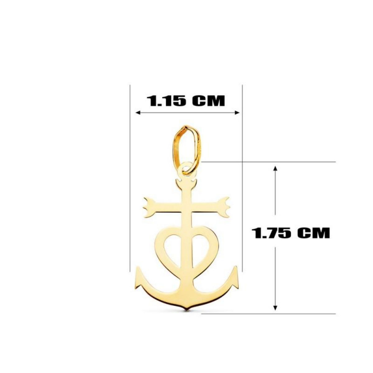 L'ATELIER D'AZUR Collier - Médaille Croix Camarguaise Or 18 Carats 750/000 Jaune - Chaine Dorée