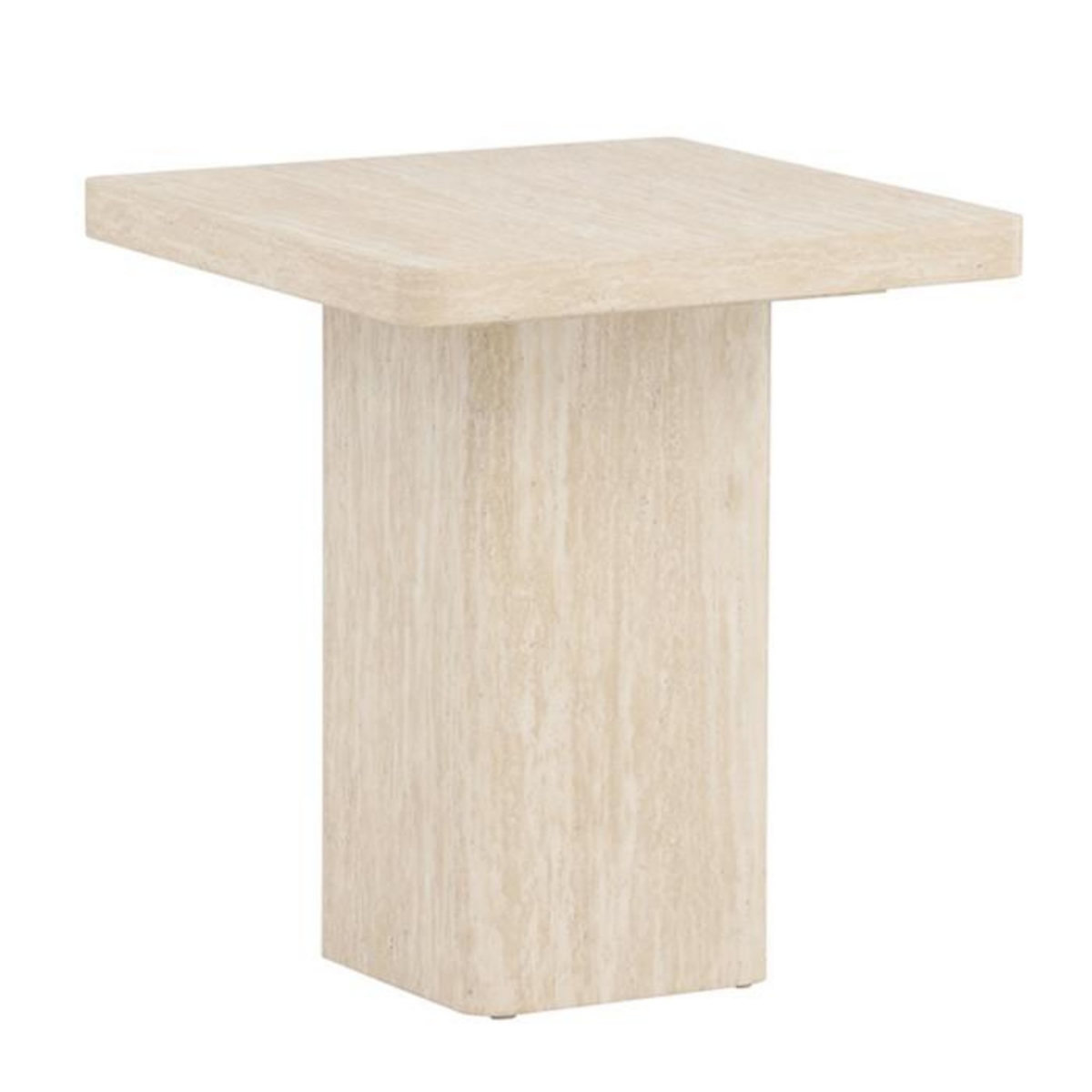 Paris Prix Table d'Appoint Effet Travertin  Qvart  56cm Beige