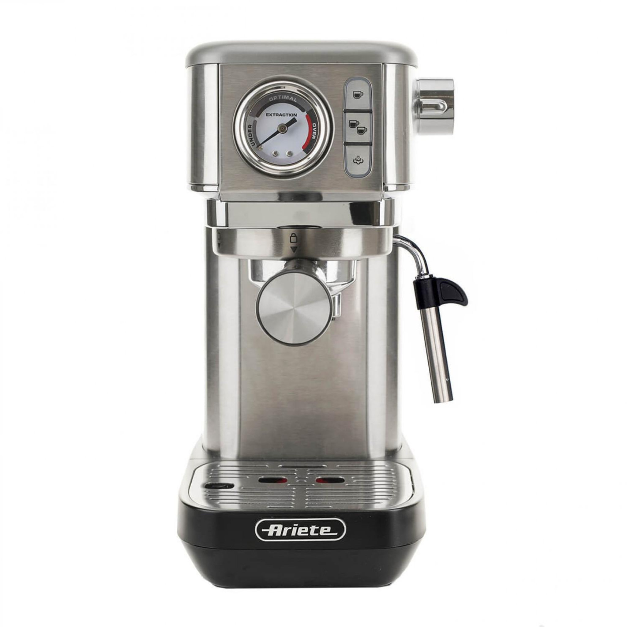 Voir la diapositive 3 : ARIETE Machine à café expresso ariete 1381 en métal avec manomètre gris