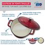 Voir la diapositive 3 : ELO Cocotte en fonte émaillée basse 28 cm rouge cerise 3L Elo