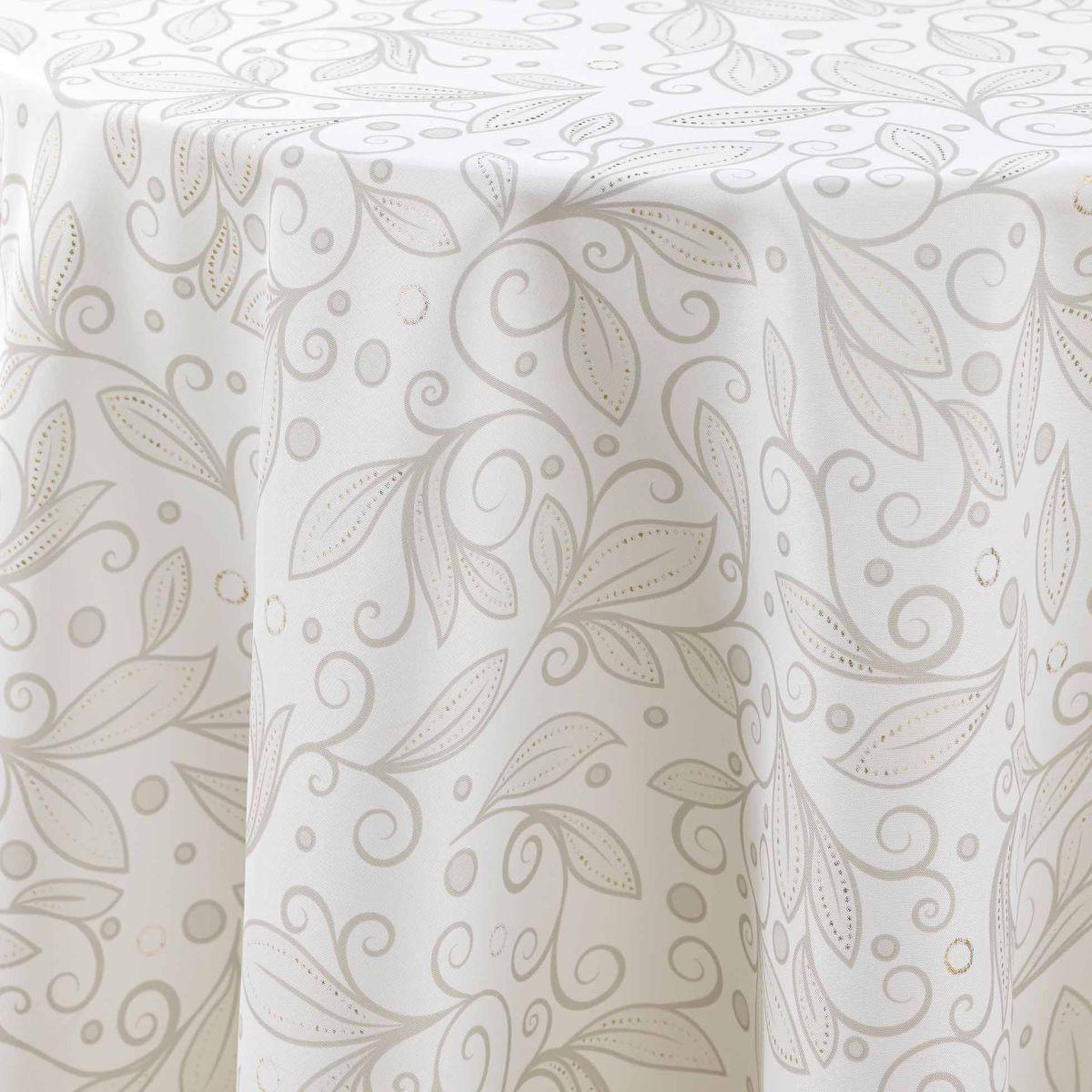 Voir la diapositive 3 : Douceur d'Intérieur Nappe ronde antitache imprimé  leya  180cm naturel