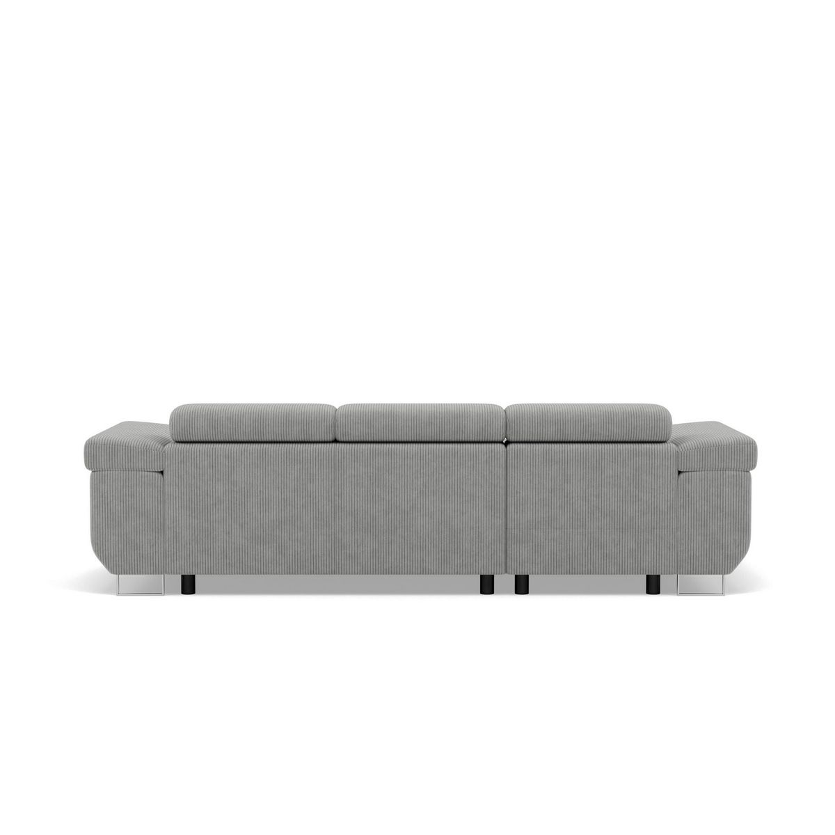 BEST MOBILIER Pablo - canapé d'angle gauche - 6 places - convertible avec coffre et têtières réglables - en velours côtelé