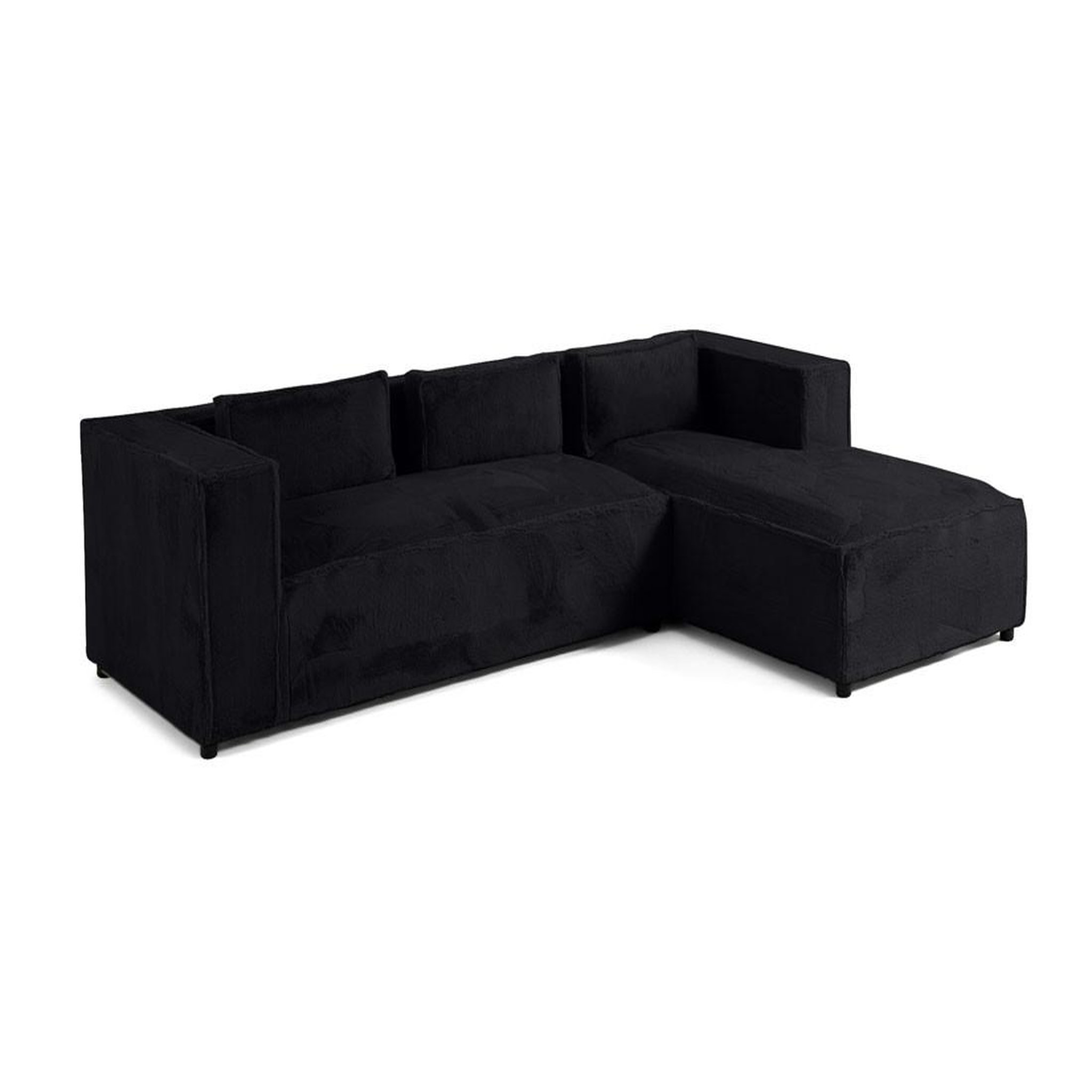 Voir la diapositive 2 : LISA DESIGN Stella - canapé d'angle droit - 4 places - en fausse fourrure