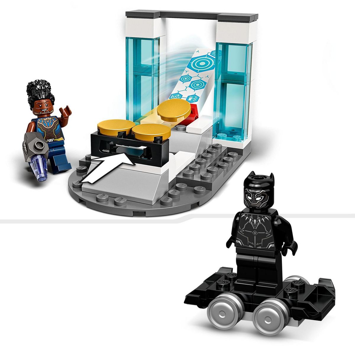 LEGO Super Heroes 76212 Le Labo de Shuri Black Panther,  Figurines Avengers Black Panther : Wakanda Forever, Jouet Super-Héros