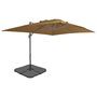 Voir la diapositive 1 : VIDAXL Parasol de jardin avec base portable taupe