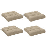 OUTSUNNY Lot de 4 coussins de chaise de jardin avec attaches kaki
