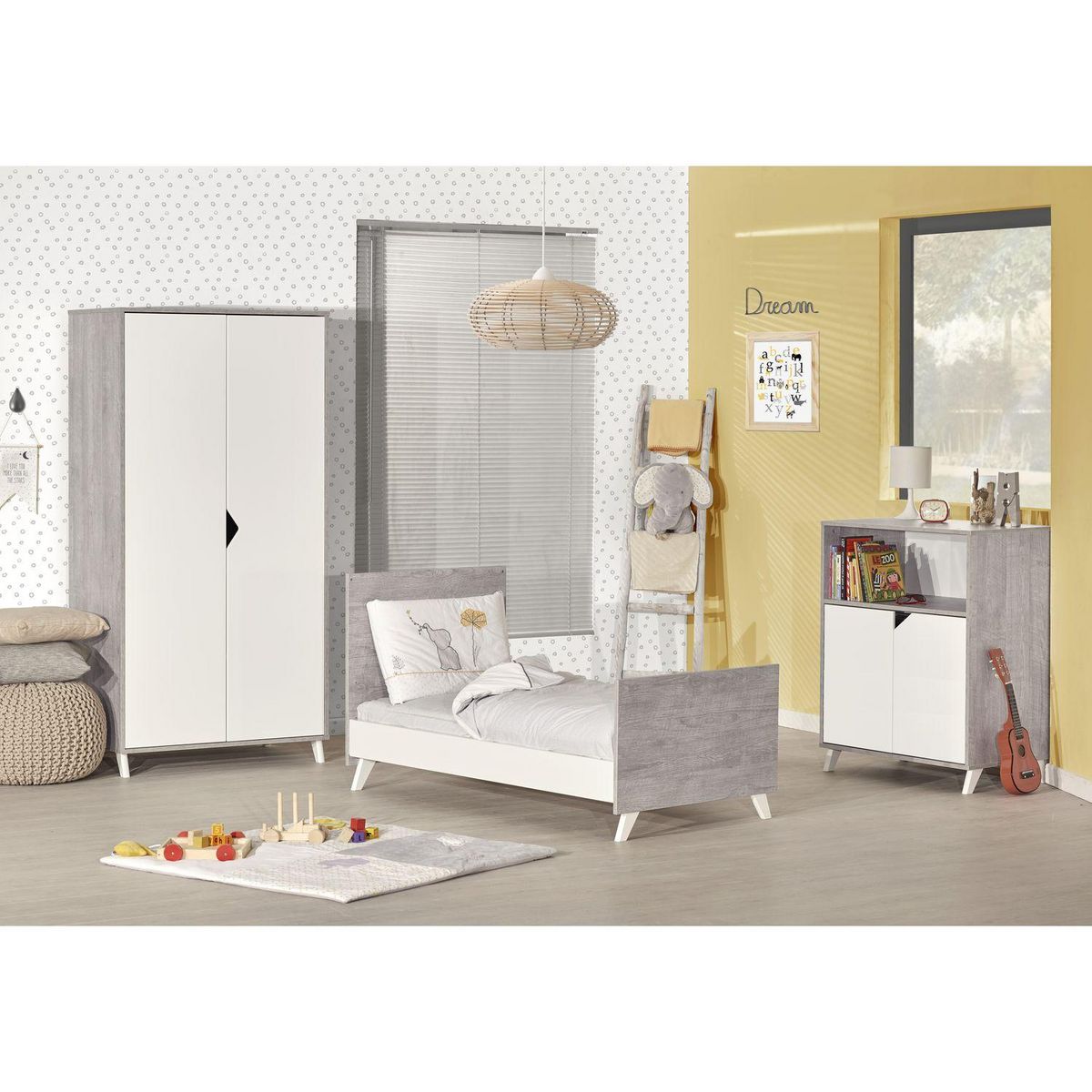 BABY PRICE  Lit bébé évolutif Little Big Bed 140x70cm SCANDI coloris gris 
