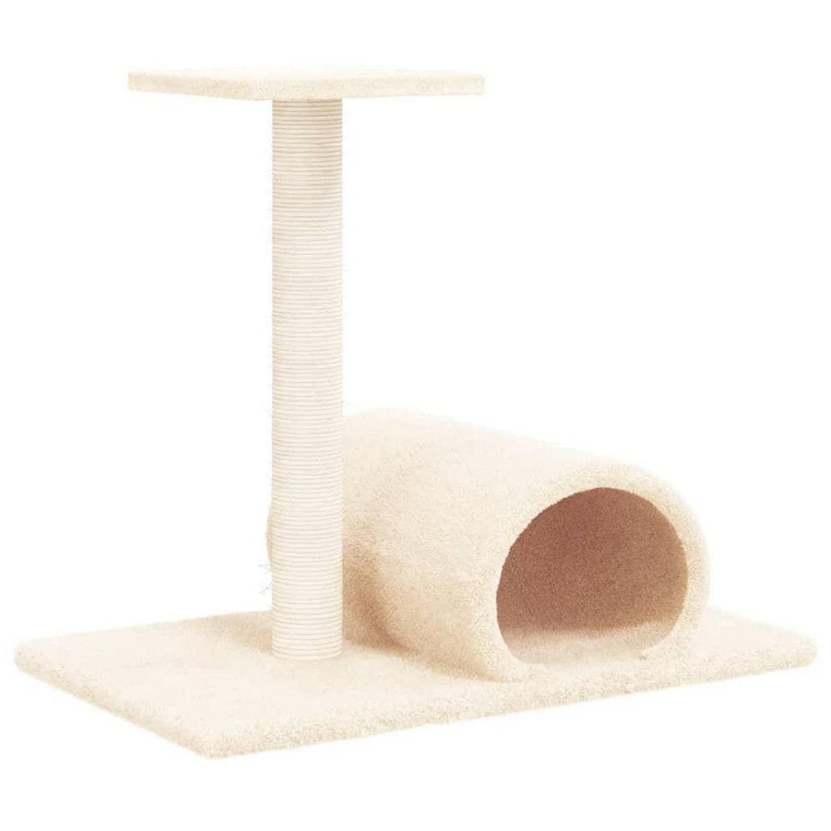 VIDAXL Arbre a chat avec tunnel Creme 60x34,5x50 cm
