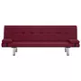 VIDAXL Canape-lit avec deux oreillers Rouge bordeaux Polyester