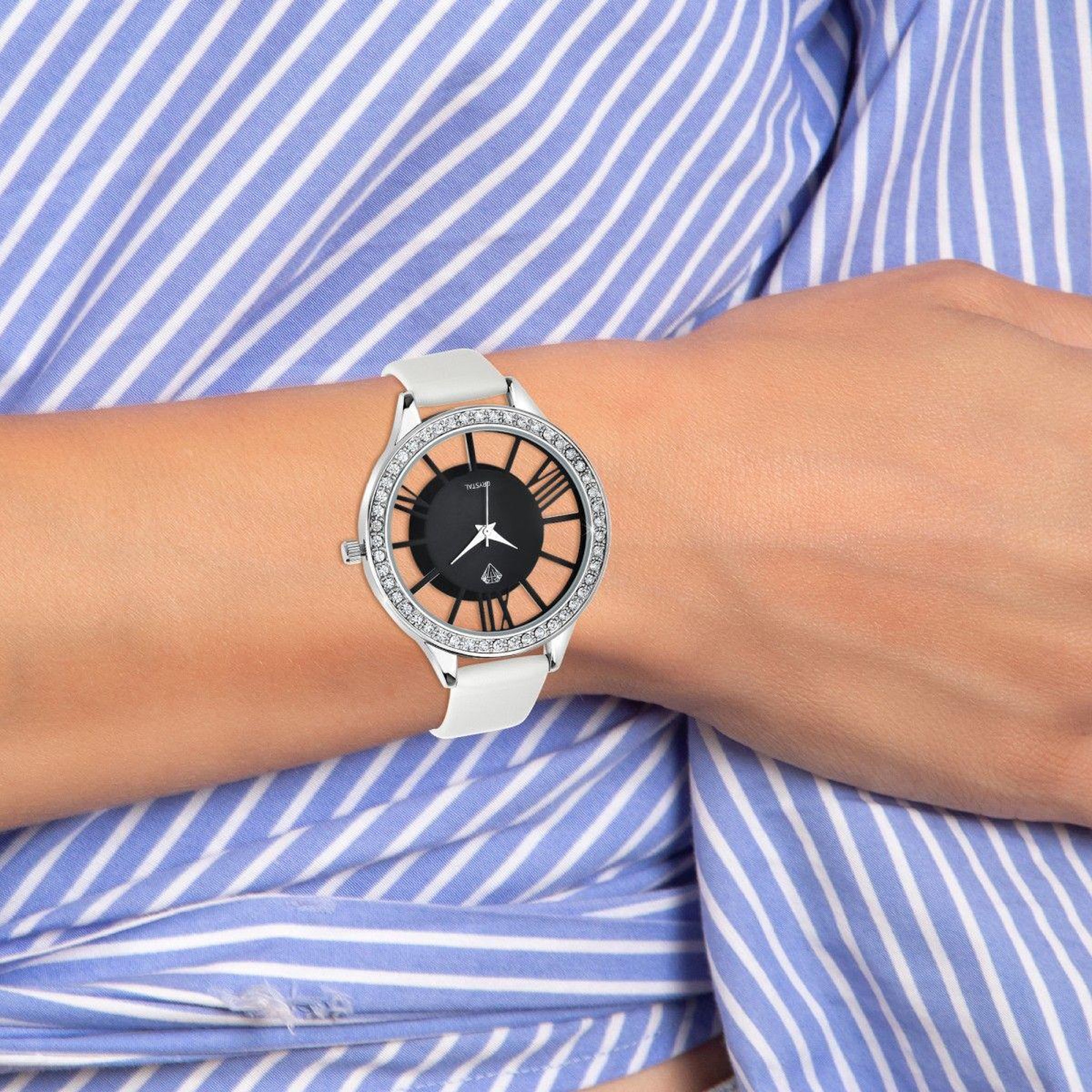 Voir la diapositive 2 : SC CRYSTAL Montre Lara SC Crystal ornée de Cristaux scintillants