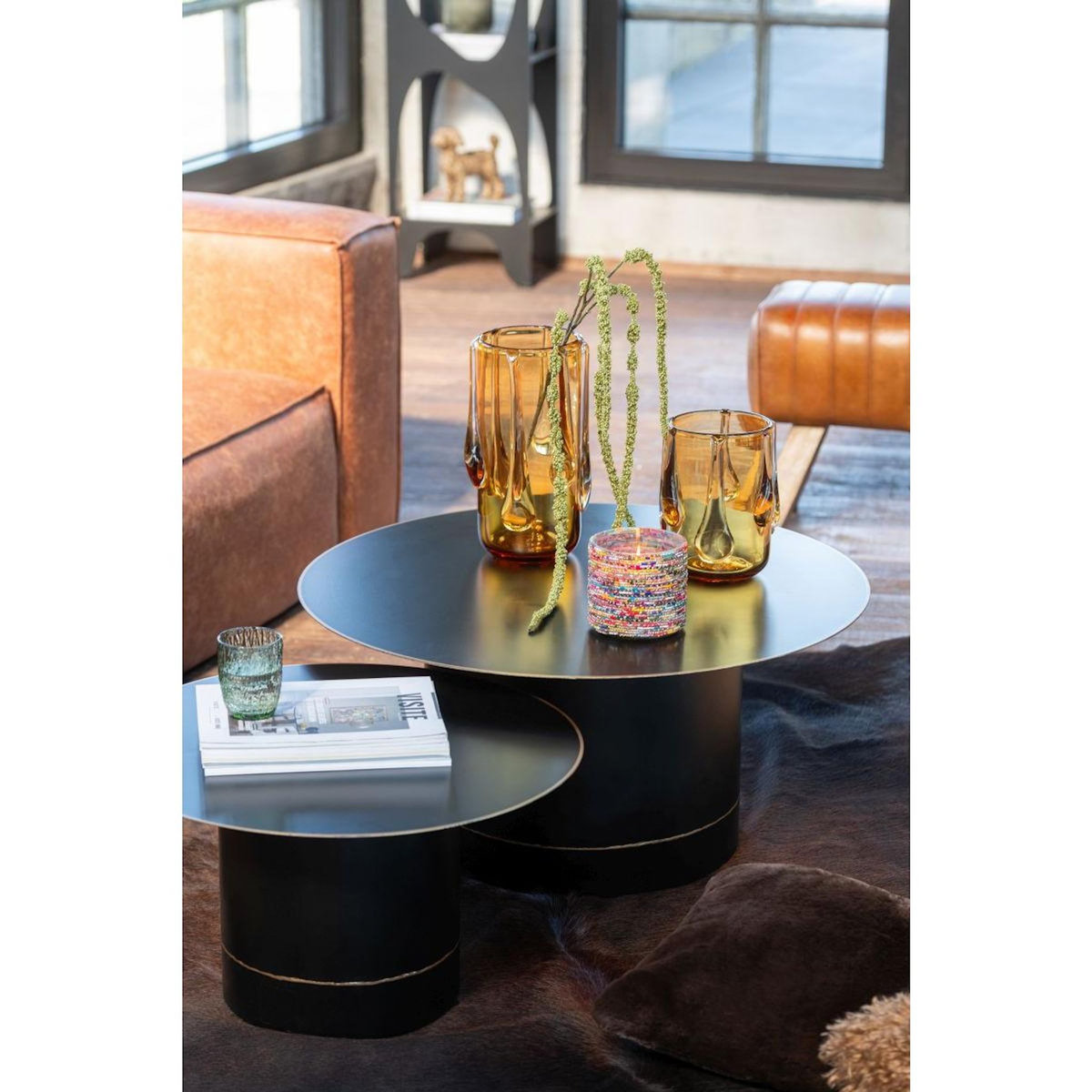 Paris Prix Table Basse en Métal  Border  80cm Noir