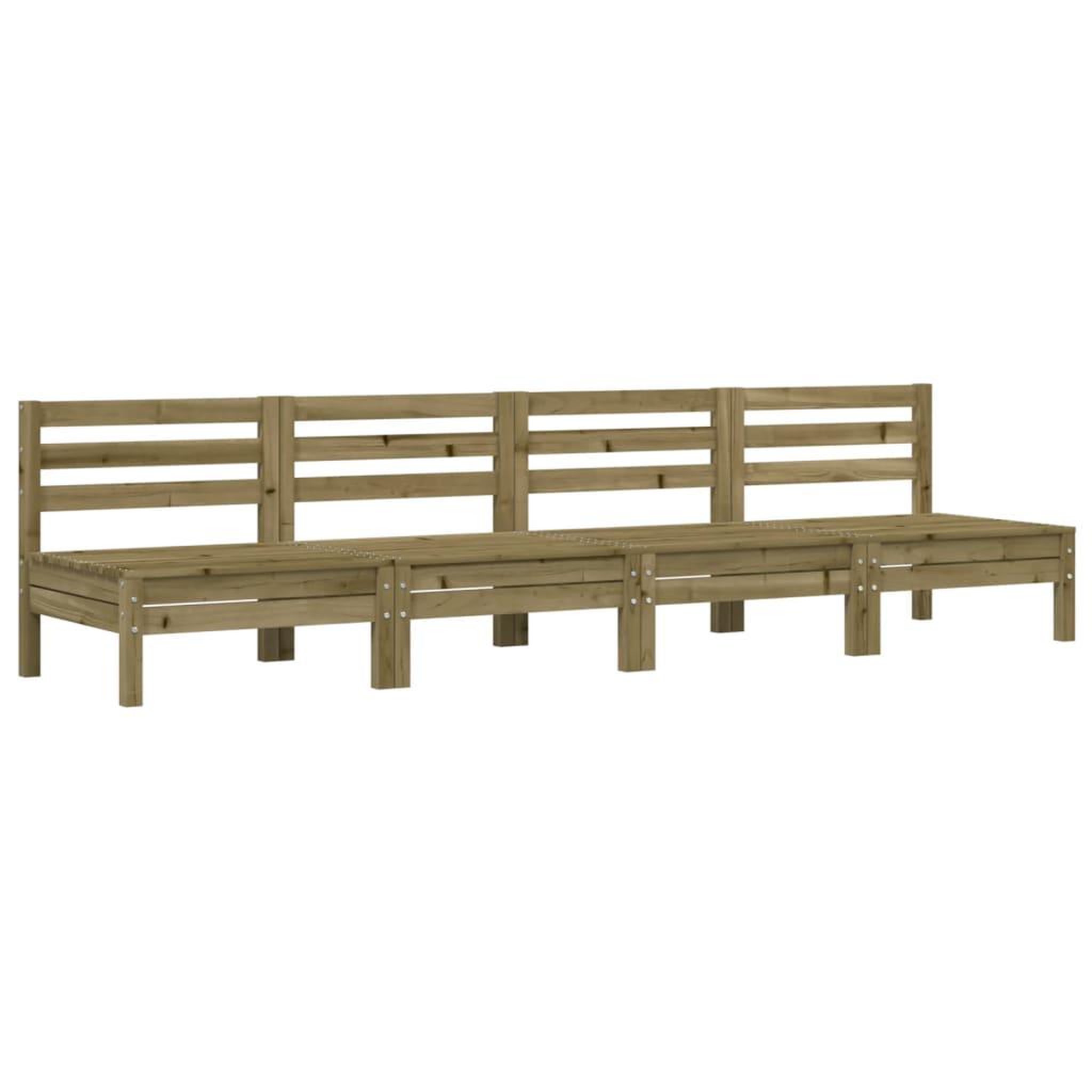 Voir la diapositive 2 : VIDAXL Canapes de jardin sans accoudoirs 4 pcs bois pin impregne