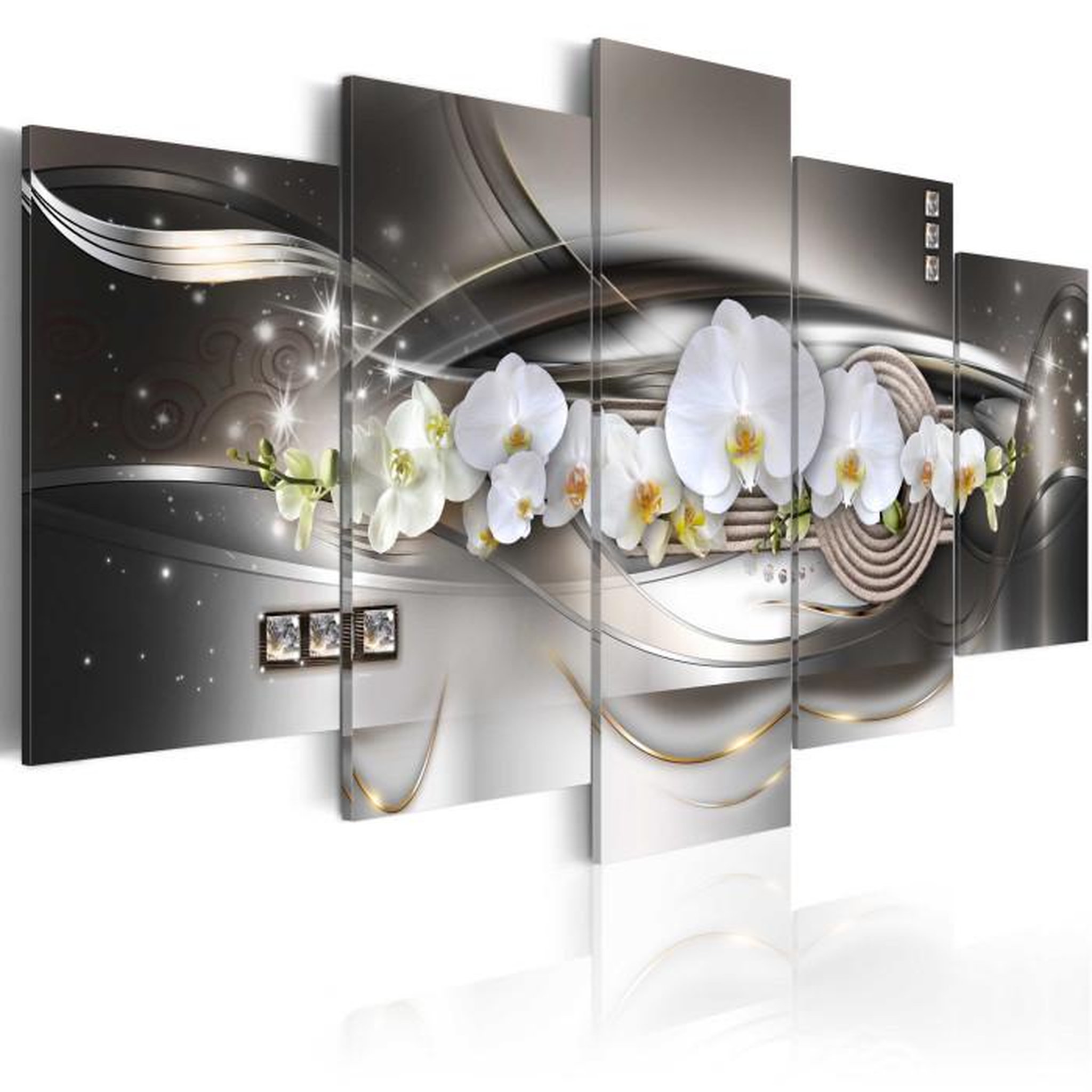 Paris Prix Tableau Imprimé  Steel Orchids. Coloris disponibles : Multicolore