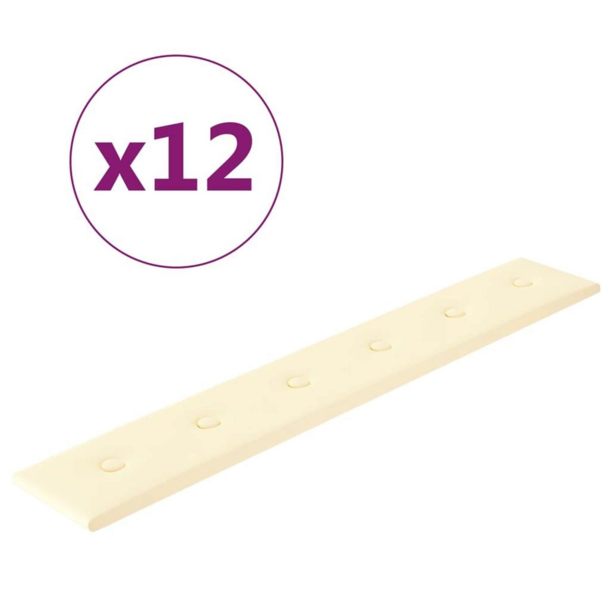 VIDAXL Panneaux muraux 12 pcs Creme 90x15 cm Similicuir 1,62 m^2