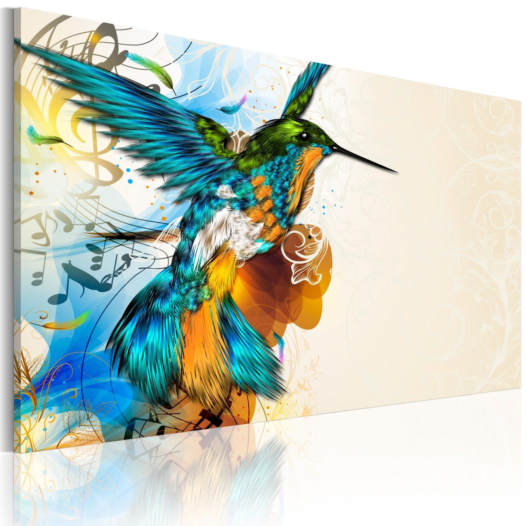 Paris Prix Tableau imprimé  bird's music. Coloris disponibles : Multicolore