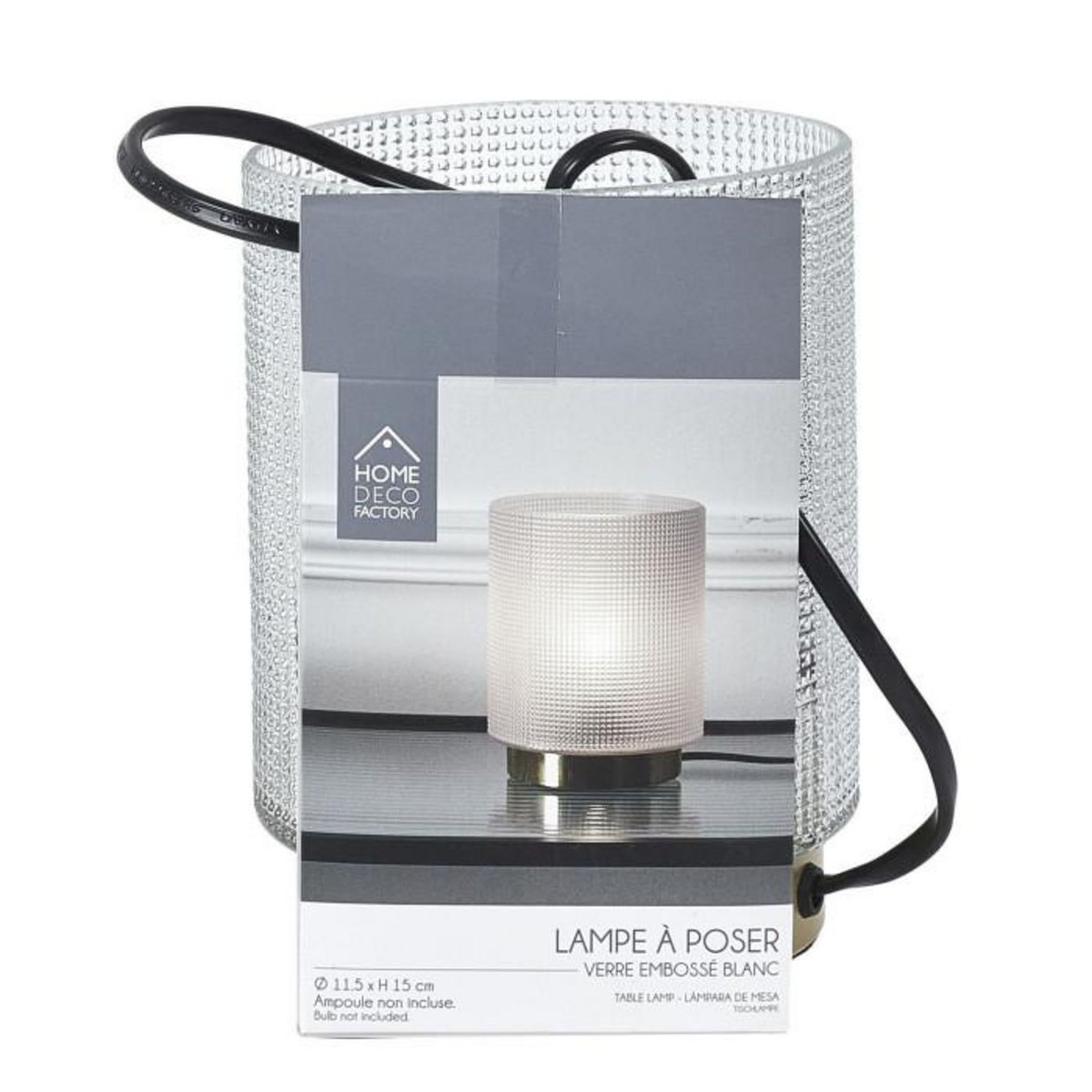 Paris Prix Lampe à Poser Design Embossé  Lounge  15cm Blanc