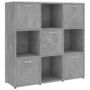 Voir la diapositive 2 : VIDAXL Bibliotheque Gris beton 90x30x90 cm Bois d'ingenierie