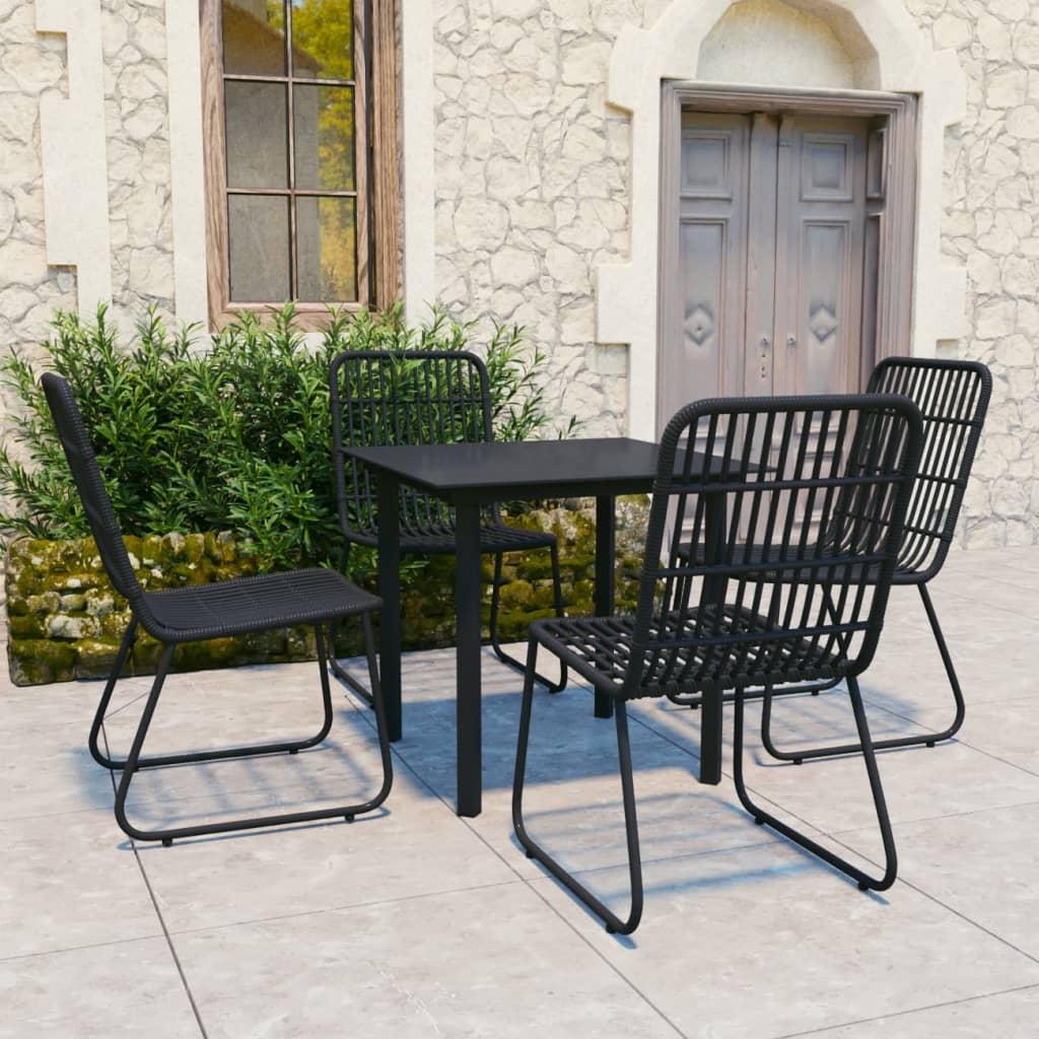 Voir la diapositive 1 : VIDAXL Ensemble a manger d'exterieur 5 pcs resine tressee et verre