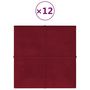 Voir la diapositive 2 : VIDAXL Panneaux muraux 12 pcs Rouge bordeaux 30x30 cm Velours 1,08 m^2