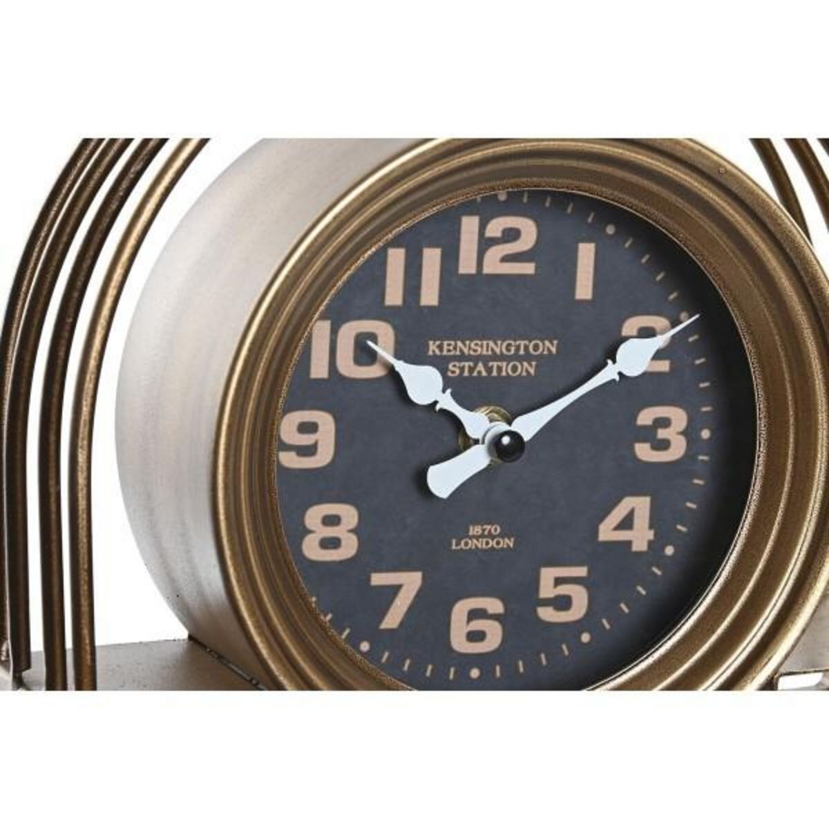 AAAAA Horloge de table DKD Home Decor 25 x 8 x 31 cm Verre Noir Doré Fer Traditionnel