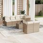 Voir la diapositive 1 : VIDAXL Salon de jardin avec coussins 8 pcs beige resine tressee
